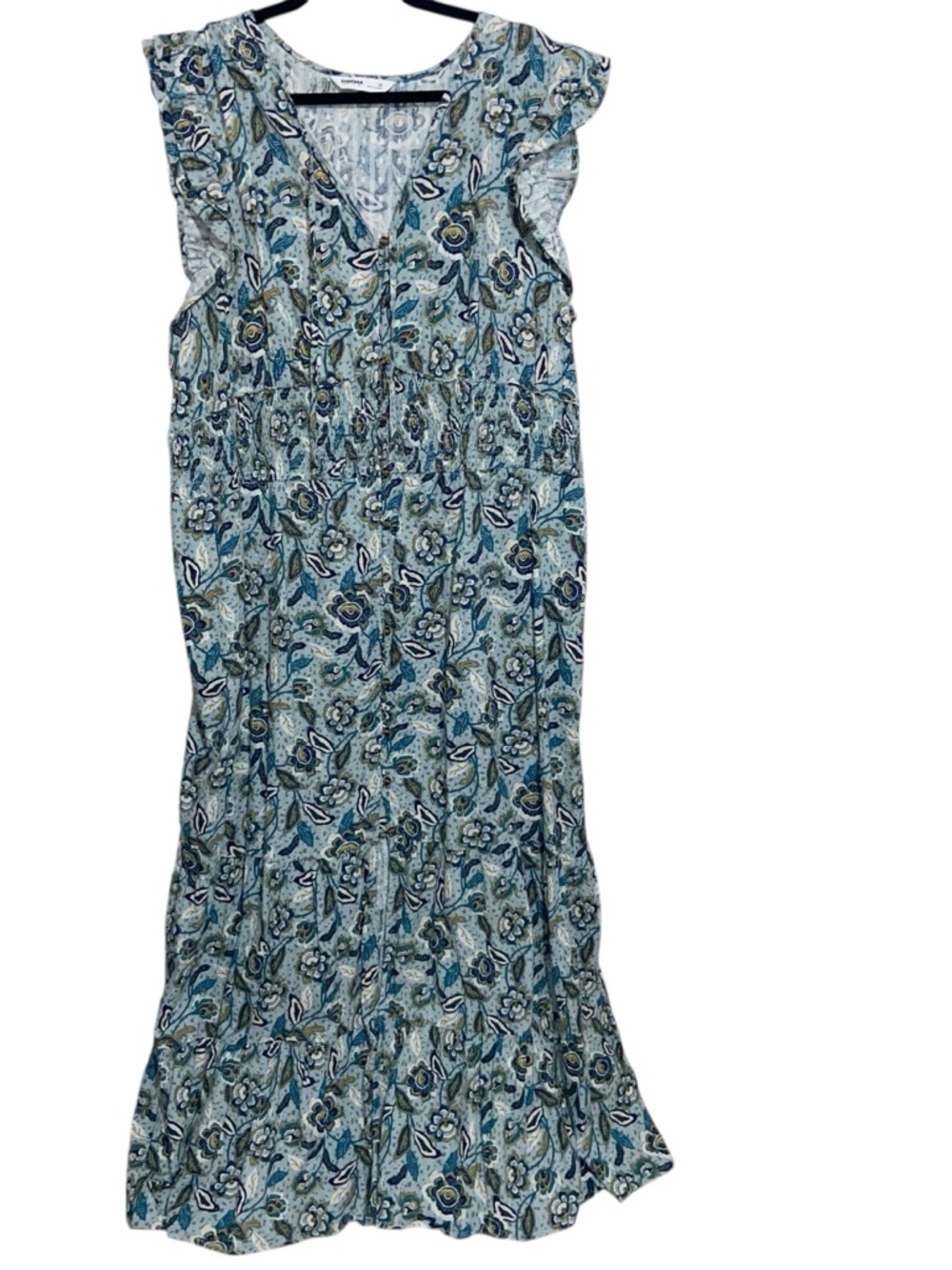 Sonoma Dress Womens Plus Size 2X Maxi Tiered Smocked Cottagecore Boho Resortwear